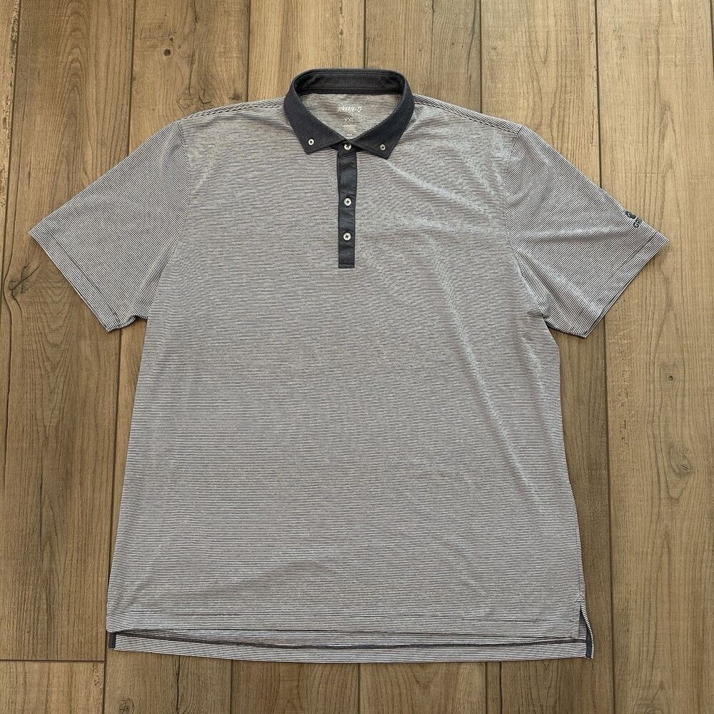 Johnnie-O Polo Shirt Mens XXL Regular Striped Golf Performance Shirt UPF 50